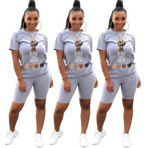 Black lives matter 2 piece biker shorts set